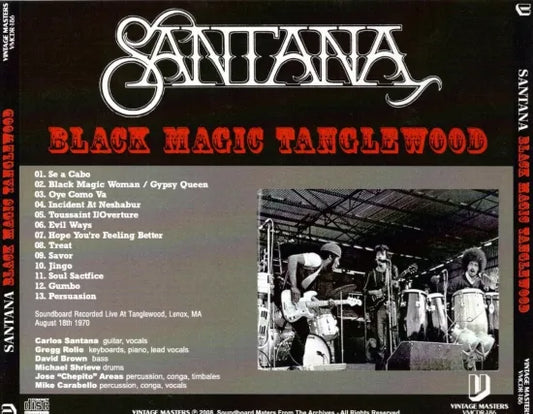 SANTANA / BLACK MAGIC TANGLEWOOD SOUNDBOARD (1CDR)