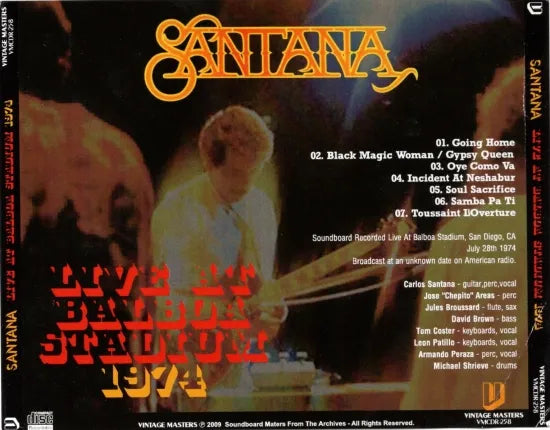 Santana / Live At Balboe Stadium 1974 SOUNDBOARD (1CDR)