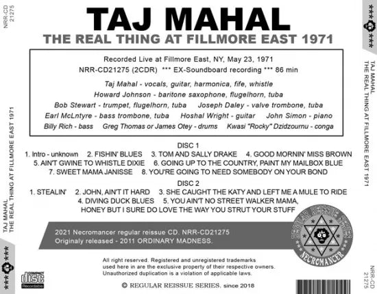 TAJ MAHAL / LA COSA REALE A FILLMORE EAST 1971 (2CDR)