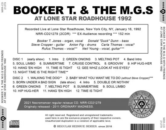 BOOKER T. & THE MG'S CON GLI AMICI / AL LONE STAR ROADHOUSE 1992 (2CDR)