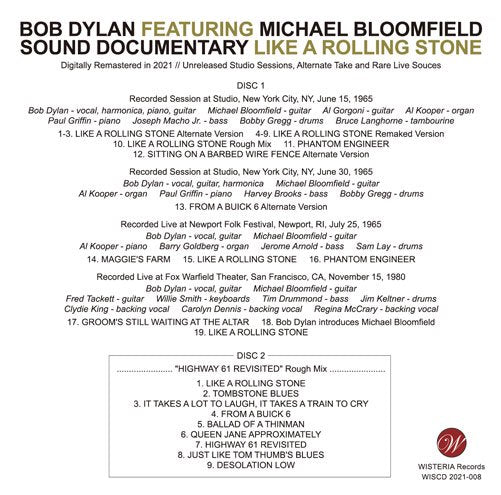 BOB DYLAN / MICHAEL BLOOMFIELD / SOUND DOCUMENTARY LIKE A ROLLING STONE (2CD)