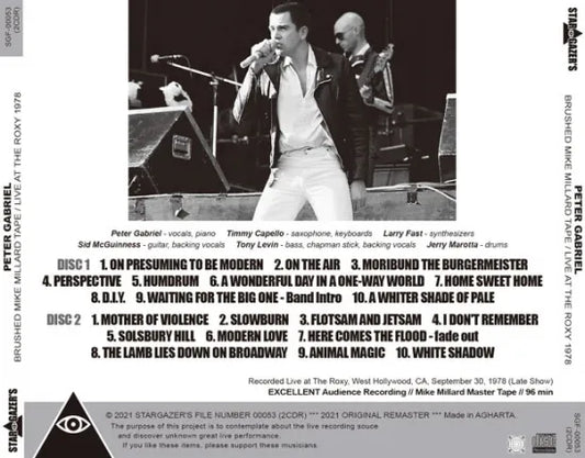 PETER GABRIEL / BRUSHED MIKE MILLARD TAPE LIVE AT THE ROXY 1978 (2CDR)