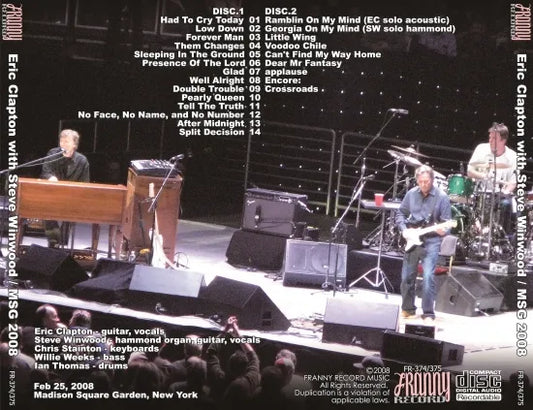 ERIC CLAPTON & STEVE WINWOOD / MSG 2008 (2CDR)