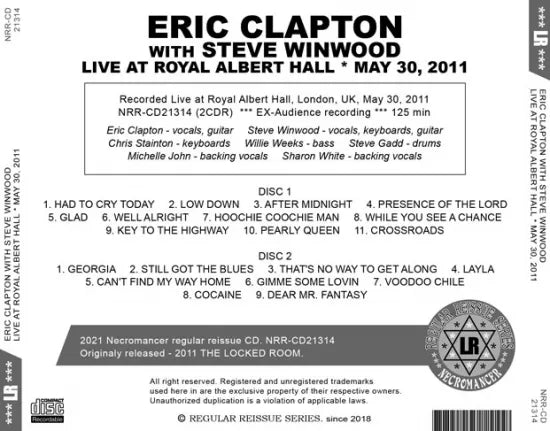 ERIC CLAPTON WITH STEVE WINWOOD / LIVE AT ROYAL ALBERT HALL MAY 30, 2011 (2CDR)