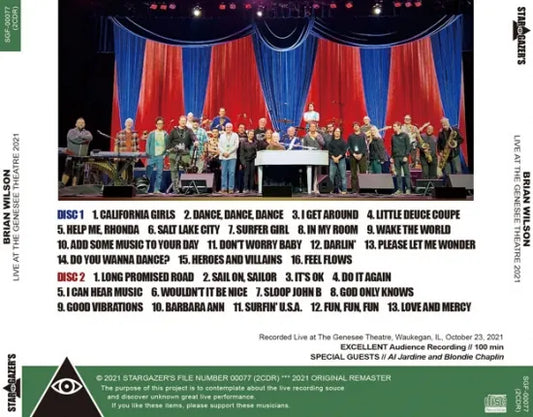BRIAN WILSON / LIVE AT THE GENESEE THEATRE 2021 (2CDR)