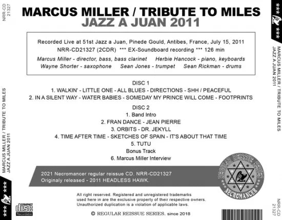 MARCUS MILLER / TRIBUTE TO MILES JAZZ A JUAN 2011 (2CDR)