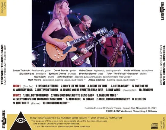 TEDESCHI TRUCKS BAND / LIVE AT PRHEUM THEATRE 2021 (2CDR)