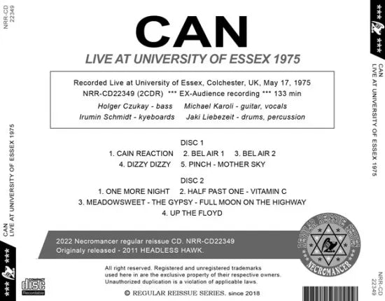 CAN / LIVE AT UNIVERSITY OF ESSEX 1975 (2CDR)