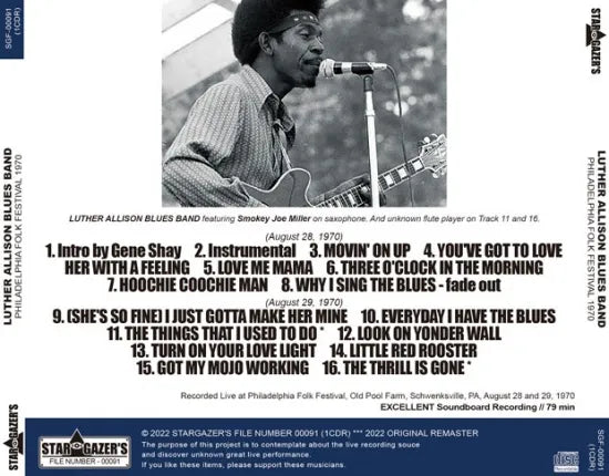 LUTHER ALLISON BLUES BAND / PHILADELPHIA FOLK FESTIVAL 1970 (1CDR)