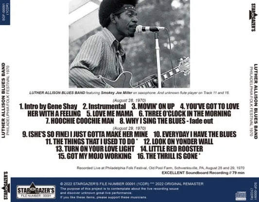 LUTHER ALLISON BLUES BAND / PHILADELPHIA FOLK FESTIVAL 1970 (1CDR)