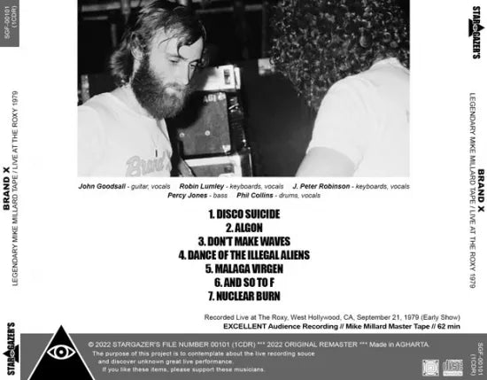 BRAND X / LEGENDARY MIKE MILLARD TAPE LIVE AT THE ROXY 1979 (1CDR)