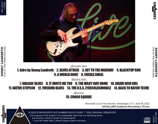 SONNY LANDRETH / LIVE AT THE HAMILTON 2022 (1CDR)
