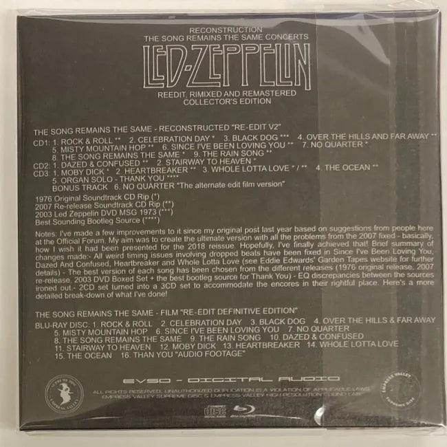 Led Zeppelin / THE SONG REMAINS THE SAME RECONSTRUCTION (7CD+Blu-ray) Empress Valley Hologram Box