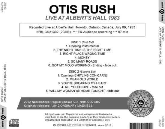 OTIS RUSH / DAL VIVO ALL'ALBERT'S HALL 1983 (2CDR)