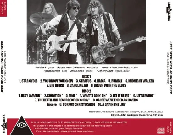 JEFF BECK WITH JOHNNY DEPP / LIVE IN GLASGOW 2022 (2CDR)
