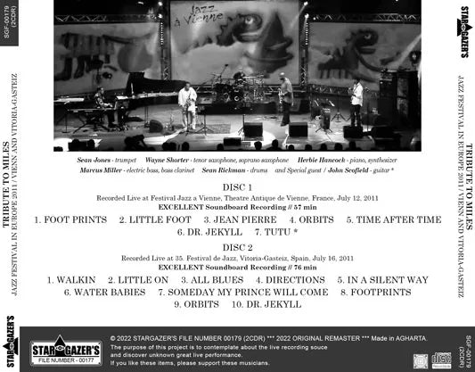 TRIBUTE TO MILES / JAZZ FESTIVAL IN EUROPE 2011 VIENN AND VITORIA-GASTEIZ (2CDR)
