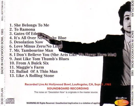 BOB DYLAN / BACK IN HOLLYWOOD BOWL 1965 (1CD)
