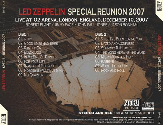 LED ZEPPELIN / SPECIAL REUNION 2007 (2CDR)