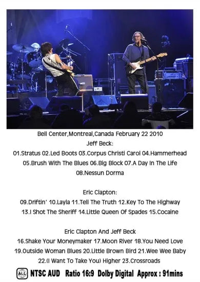 Eric Clapton y Jeff Beck / Juntos y separados en el Bell Center (1 DVDR)