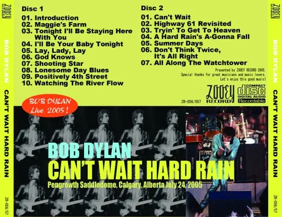 BOB DYLAN / CAN'T WAIT HARD RAIN (2CDR)