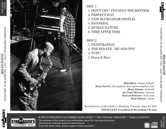MILES DAVIS / 2023 UPGRADE VERSION CONCERT IN HAMBURG 1991 (2CDR)