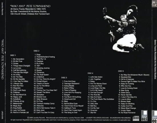 PETE TOWNSHEND / WHO AM I (5CDR)