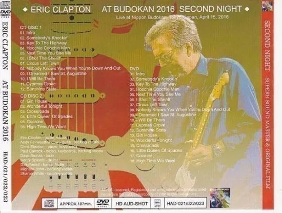 ERIC CLAPTON / AT BUDOKAN 2016 SECOND NIGHT (2CDR+DVDR)
