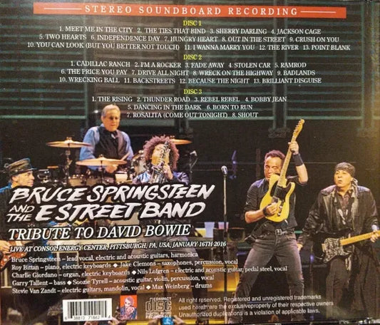 BRUCE SPRINGSTEEN & THE E STREET BAND / HOMENAJE A DAVID BOWIE SONIDO ESTÉREO (3 CDR)