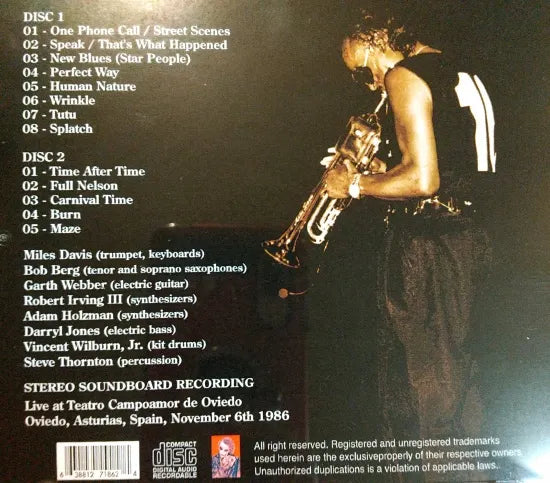 Miles Davis / OVIEDO 1986 STEREO SOUNDBOARD (2CDR)