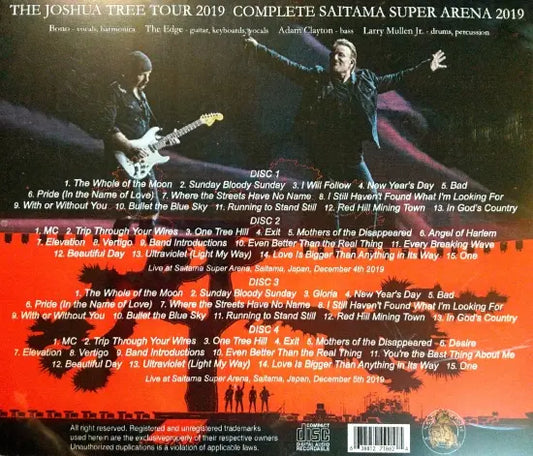 U2 / THE JOSHUA TREE TOUR 2019 COMPLETE SAITAMA SUPER ARENA 2019 (4CDR)