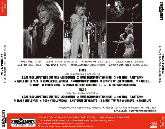 TINA TURNER / LIVE AT ROCKEFELLER'S 1983 (2CDR)