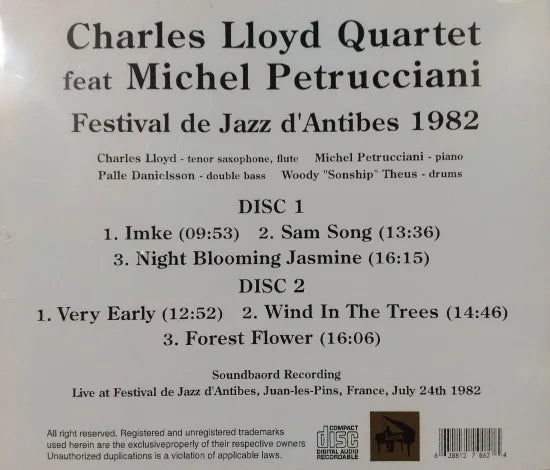 Charles Lloyd Quartet featuring Michel Petrucciani / Festival de Jazz d'Antibes 1982 SOUNDBOARD (2CDR)
