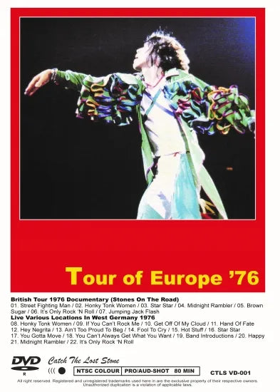 THE ROLLING STONES / TOUR OF EUROPE'76 (1DVDR)