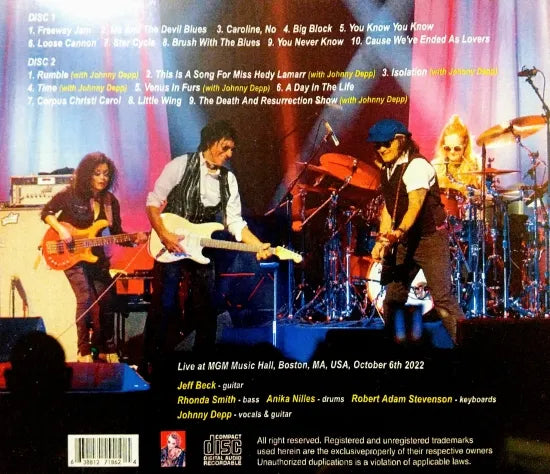 JEFF BECK AND JOHNNY DEPP / BOSTON 2022 (2CDR)
