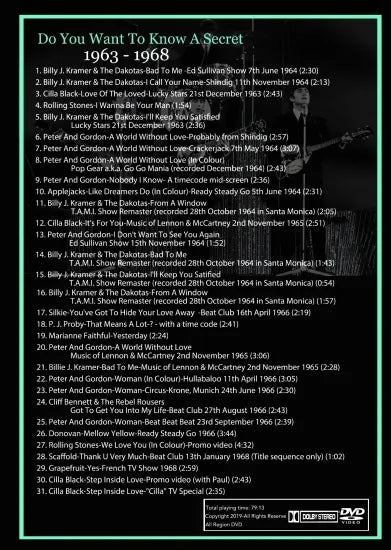 THE BEATLES / DO YOU WANT TO KNOW A SECRET Vol.1 1963 -1968 (1DVDR)