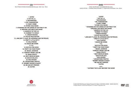 RED HOT CHILI PEPPERS / FREAKS OUT LIVE AT THE CLUB FIRST JAPAN TOUR 1990 (1CD+1DVD)