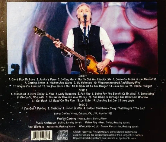 PAUL McCARTNEY / GOT BACK OAKLAND 2022 (3CDR)