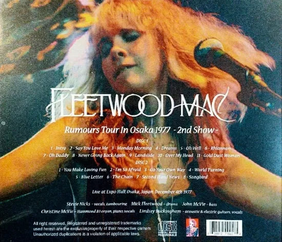 FLEETWOOD MAC / Rumours Tour In Osaka 1977 2nd Show (2CDR)