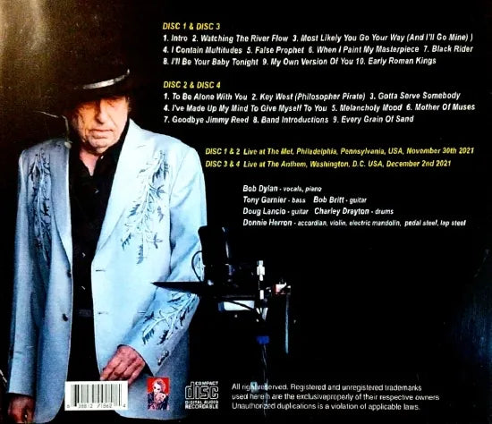 BOB DYLAN / LAUST 2 SHOWS OF S TOUR 2021 (4CDR)