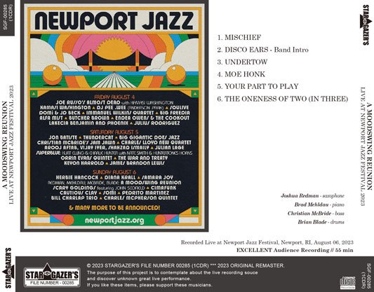 A MOODSWING REUNION / LIVE AT NEWPORT JAZZ FESTIVAL 2023 (1CDR)