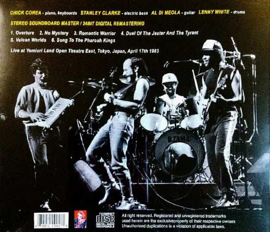 Return To Forever / Returns Live In Japan 1983 STEREO SOUNDBOARD (1CDR)