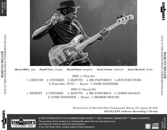 MARCUS MILLER / LIVE AT THE SOILED DOVE UNDERGROUND 2023 (2CDR)