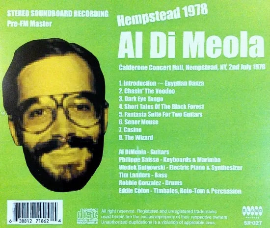Al Di Meola / Hempstead 1978 STEREO SOUNDBOARD (1CDR)