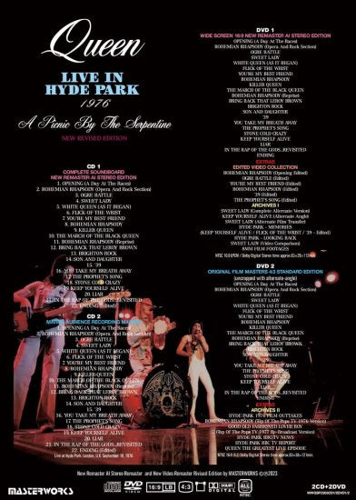 QUEEN / LIVE IN HYDE PARK 1976 A PICNIC BY THE SERPENTINE NEW REVISED EDITION (2CD+2DVD)