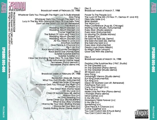 JOHN LENNON / LOST LENNON TAPES EPISODE 005-008 (4CDR)