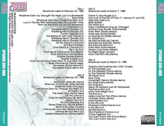 JOHN LENNON / LOST LENNON TAPES EPISODE 005-008 (4CDR)