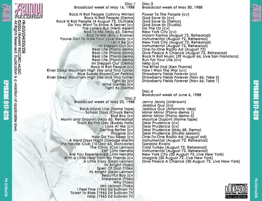 JOHN LENNON / LOST LENNON TAPES EPISODE 017-020 (4CDR)