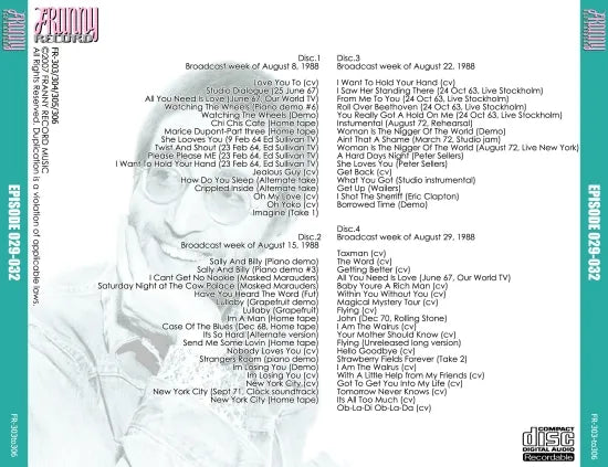 JOHN LENNON / LOST LENNON TAPES EPISODE 029-032 (4CDR)