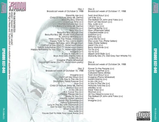 JOHN LENNON / LOST LENNON TAPES : EPISODE 037-040 (4CDR)