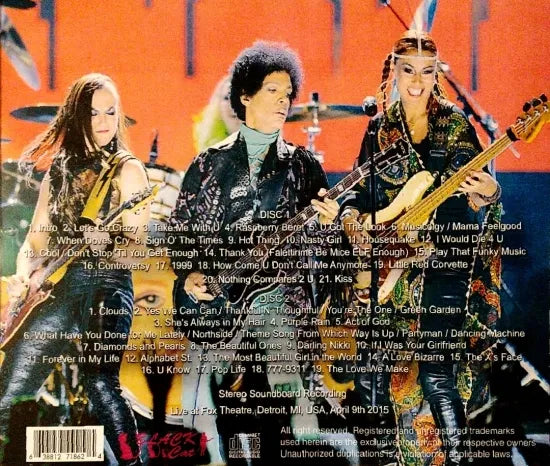 PRINCE & 3RD EYE GIRL / FOX THEATRE, DETROIT 2015 SOUNDBOARD (2CDR)
